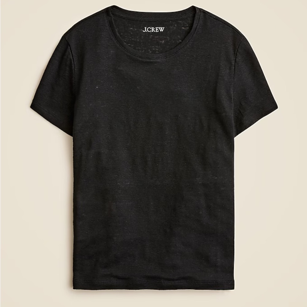 J. Crew Linen Black Short Sleeve Tee
